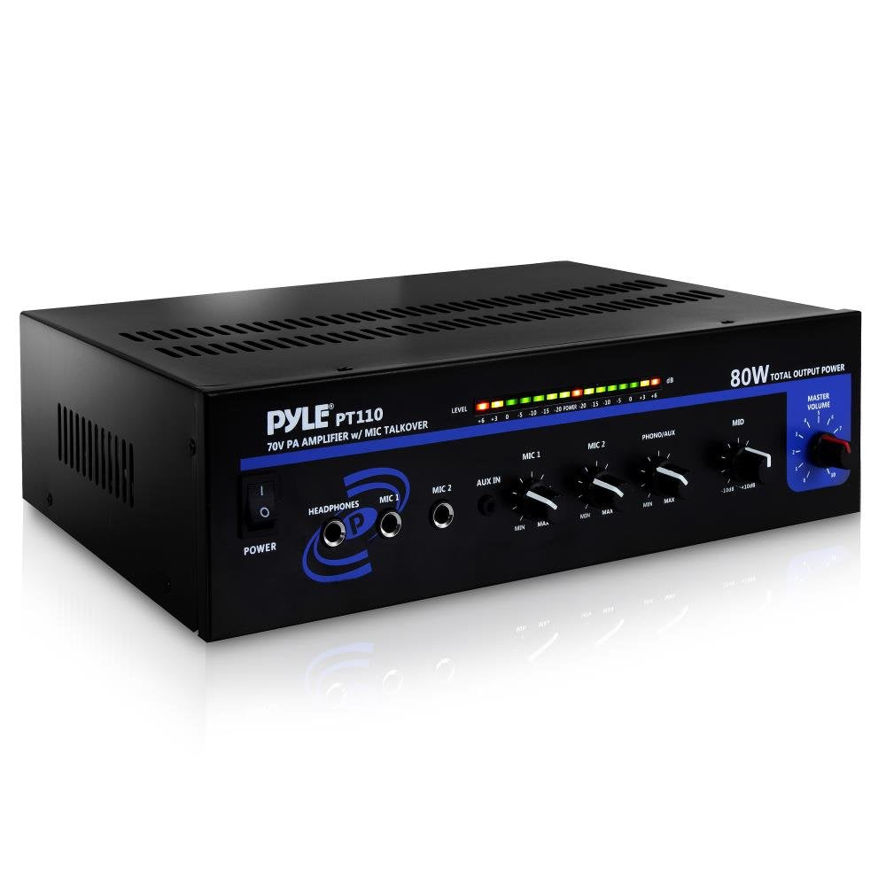 Pyle Home Compact Public Address Mono Amplifier - Professional 50W Mini Home Power Audio Sound PA Speaker Receiver System w/ RCA