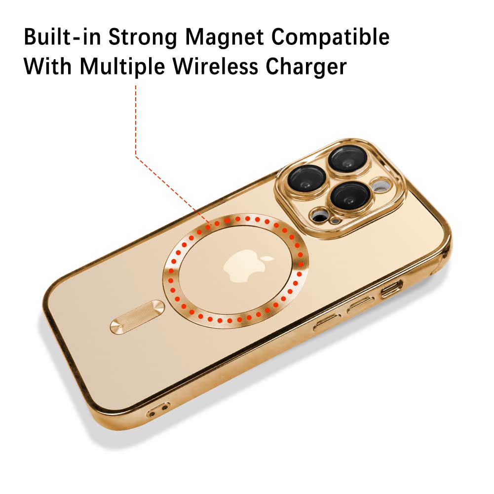 Ook Phone Case Made For Iphone 15 Pro (6.1 Inch) With Camera Lens Protector (Compatible With Magsafe) Anti Scratch Shockproof El