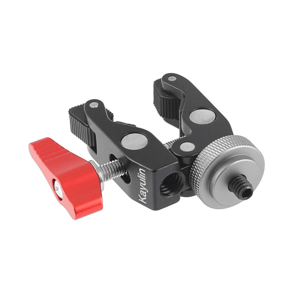 Kayulin Crab Clamp Holder With 1/4'' Screw Adapter For Studio Flash Light Camera Tripod (Silver Gray)