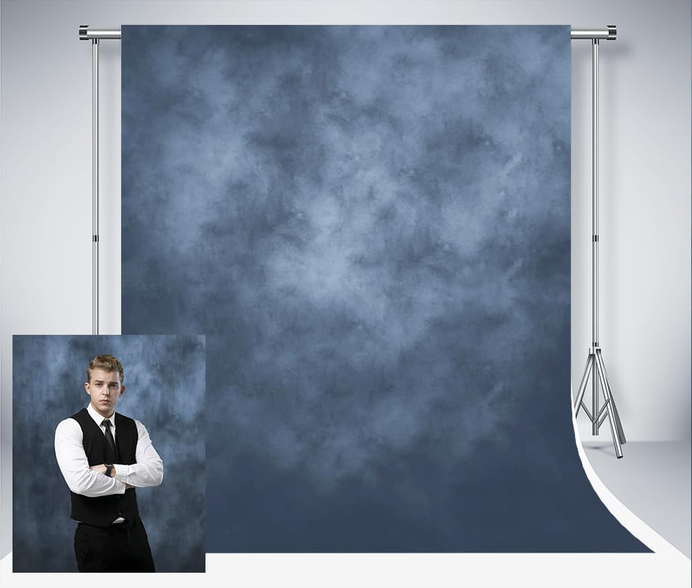 Kate Backdrop Photography 1.5X2.2M/5X7Ft Studio Classic Textured Dark Blue Figure Photography Shooting Backdrop Props Character