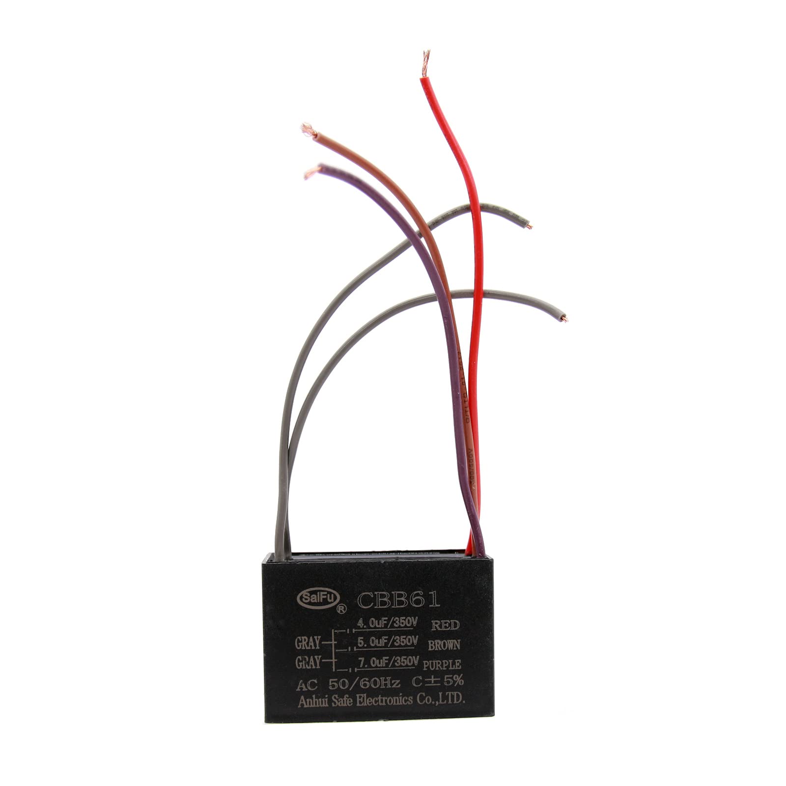 Akzytue Cbb61 Capacitor 4Uf+5Uf+7Uf 350V Ac Ceiling Fan 5 Wire 50/60Hz For Starting Electric Fan Generator Pump Motor