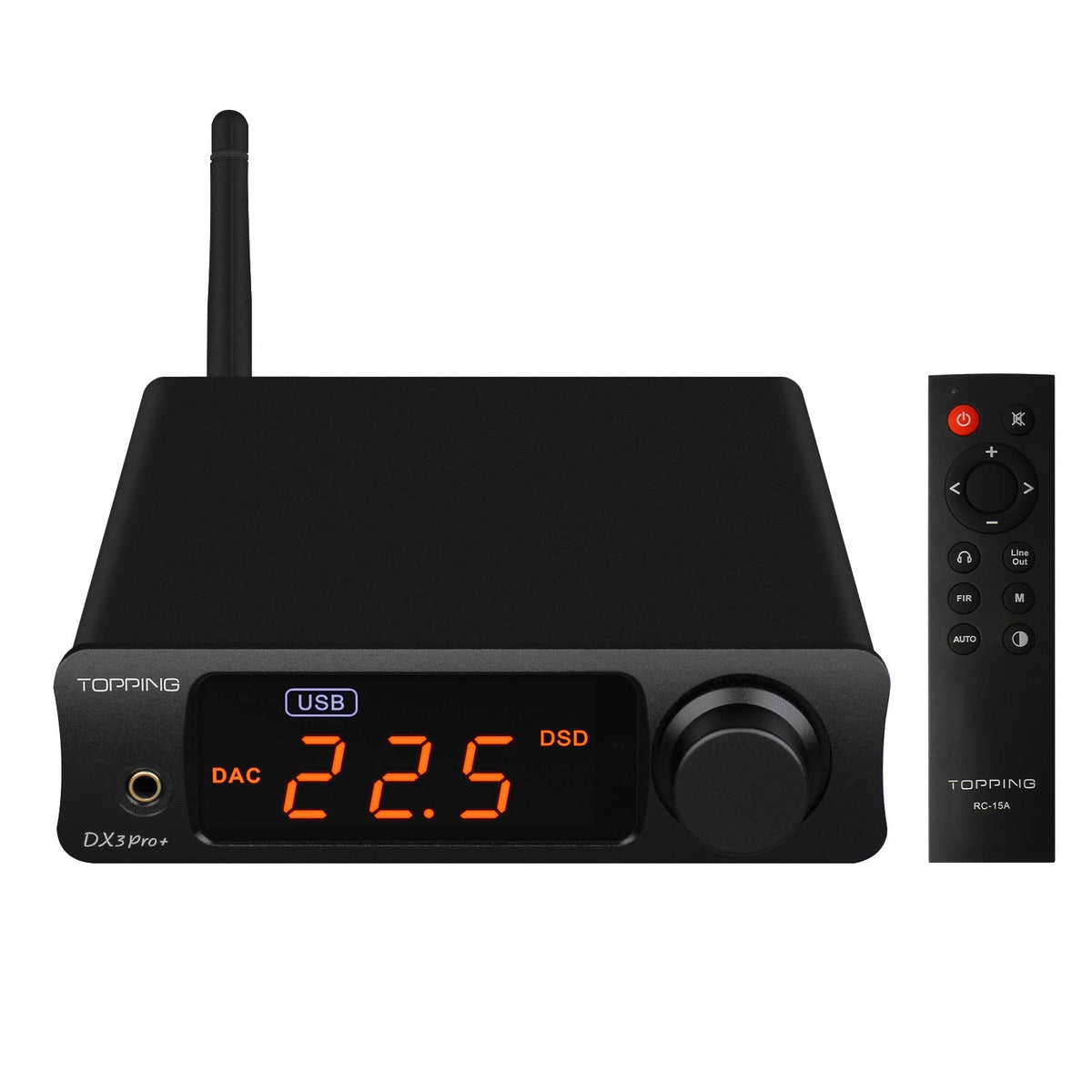 Topping Dx3Pro+ Ldac Headphone Amplifier   Es9038Q2M Xu208 Nfca Bluetooth5.0 Audio Decoder Usb/Opt/Coax Dac Amp Pre Amplifier With Remote Control (Black)