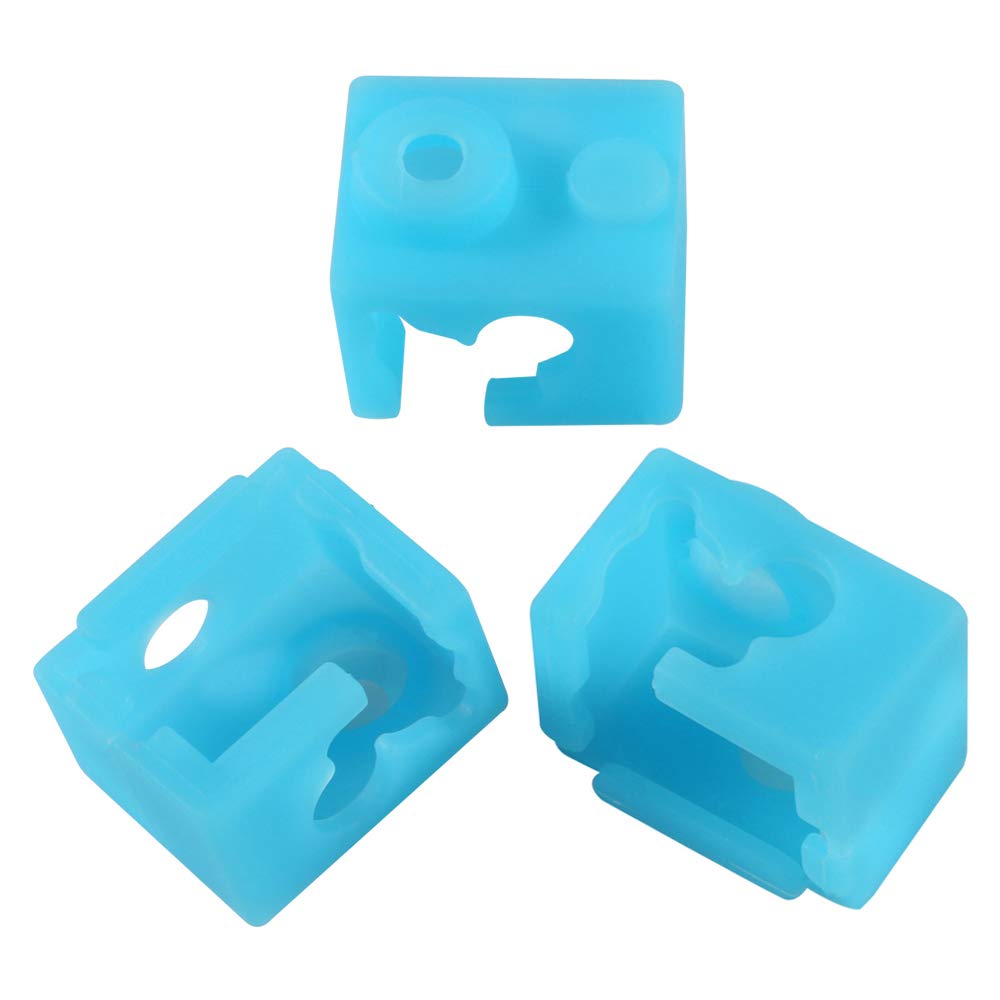 3D Printer Heater Block Silicone Cover, Aokin V6 Silicone Sock For Clone E3D V6 Hotend Extruder, 3 Pcs, Black
