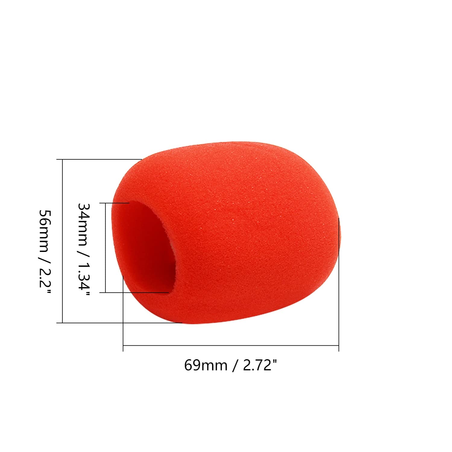 Fielect 5Pcs Microphone Cover Sponge Foam Mic Cover Handheld Microphone Windscreen Shield Protection Micro Foam Filter Red For Ktv Broadcasting