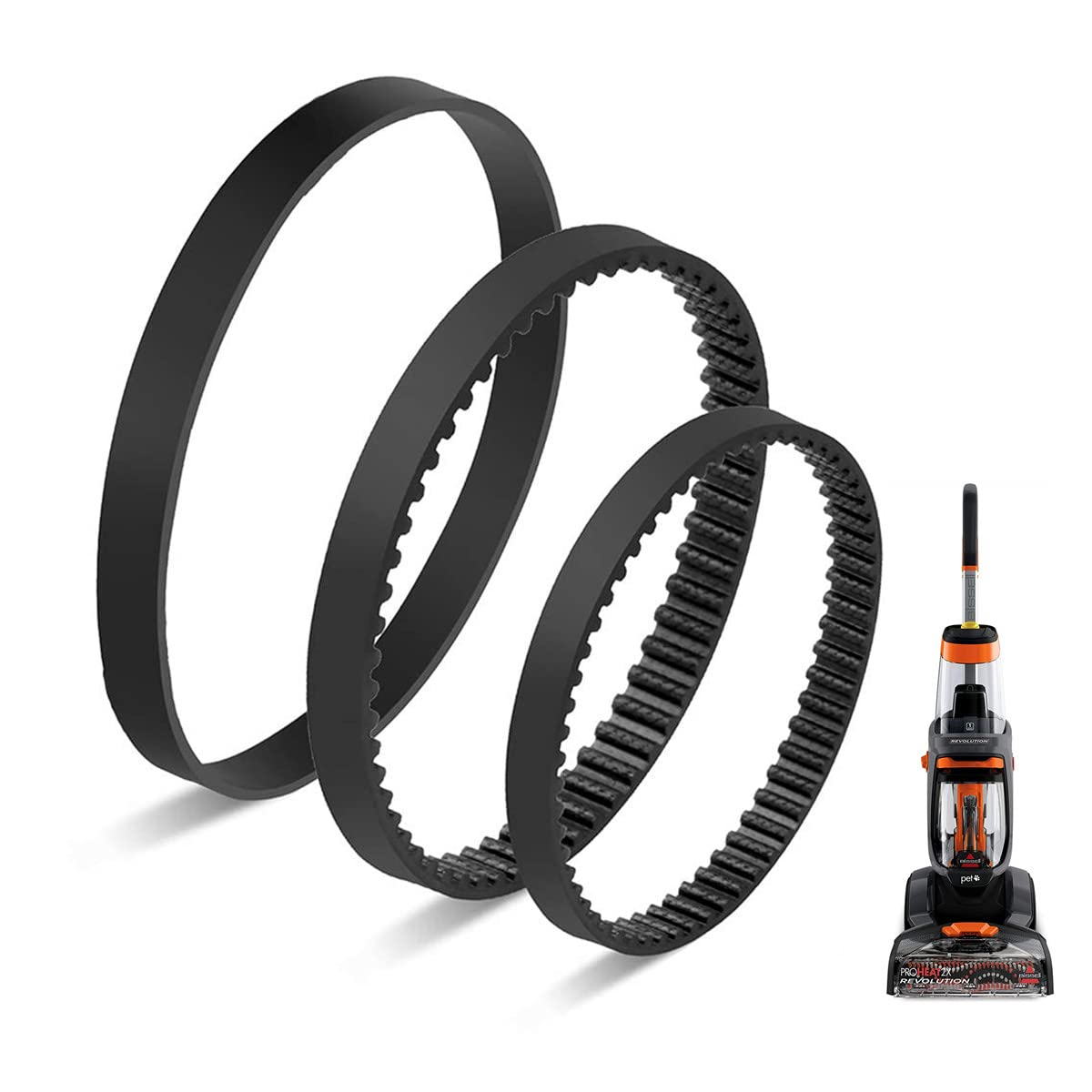 JEDELEOS Replacement Belt Set for Bissell ProHeat 2X Revolution Pet Carpet Cleaner Model 1548 1551 1551W 1550 Series, Replace Pa