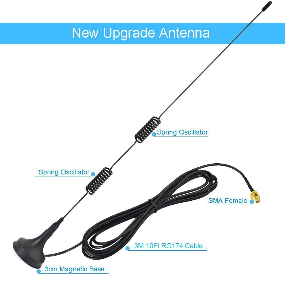 Bingfu Dual Band Vhf Uhf 136 174Mhz 400 470Mhz Ham Radio Antenna (2 Pack) Handheld Two Way Radio Magnetic Base Sma Female Antenn