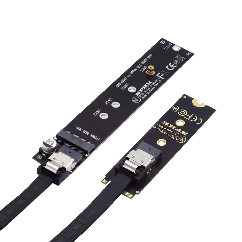 Cablecc Ngff M Key Nvme Male To Female Extension Cable With Sff 8654 Connector For Mainboard Ssd 2280/22110 40Cm