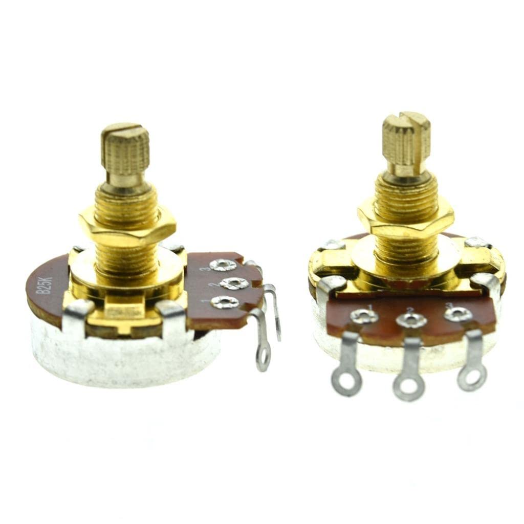 Kaish Pack Of 2 Full Size Metric Guitar Bass Pots With 18Mm Brass Shaft Linear Taper Potentiometers B25K