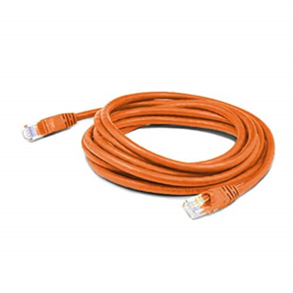 2Ft Orange Cat 6A Pvc Ethernet Cable Snagless Bubble Boot Rj-45 M/M