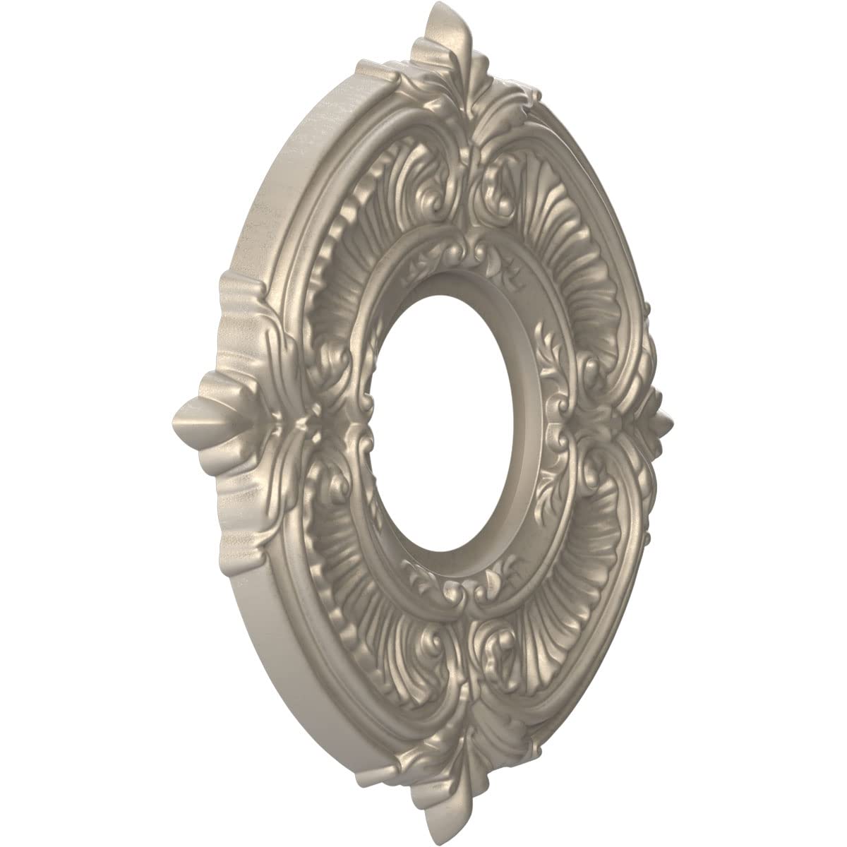 Ekena Millwork Cmp10Atcsv Attica Thermoformed Pvc Ceiling Medallion (Fits Canopies Up To 4 1/8), 10Od X 3 1/2Id X 3/4P, Metallic