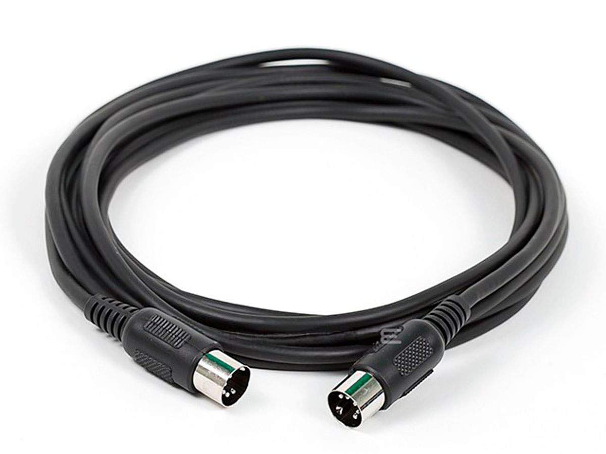 Monoprice Midi Cable   15 Feet   Black With Keyed 5 Pin Din Connector, Molded Connector Shells