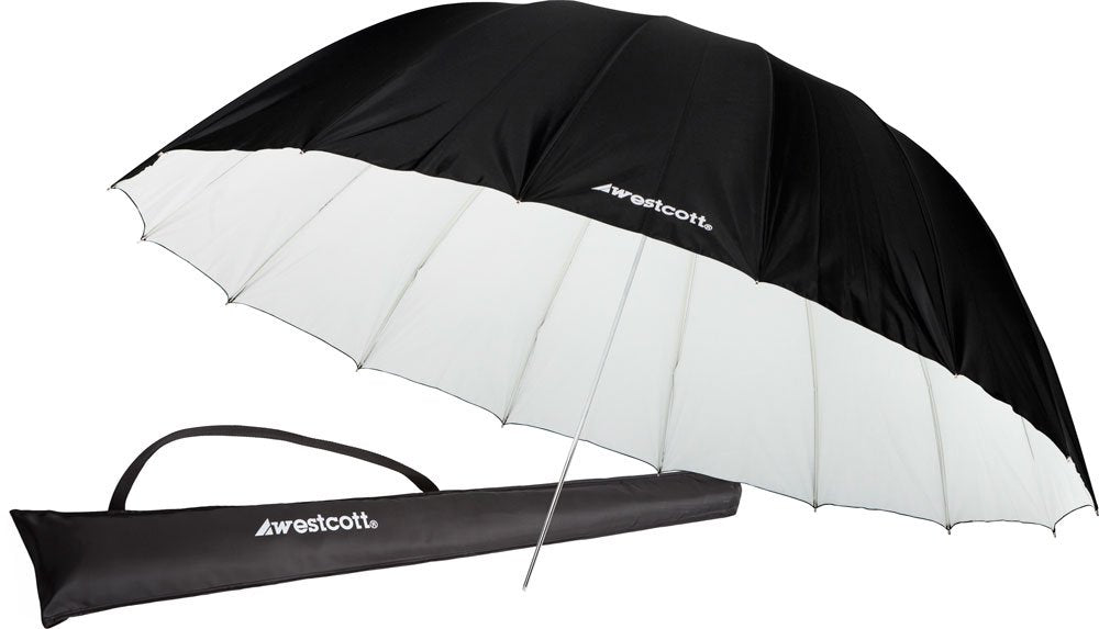 Westcott 4634 7 Feet White With Black Cover Parabolic Umbrella