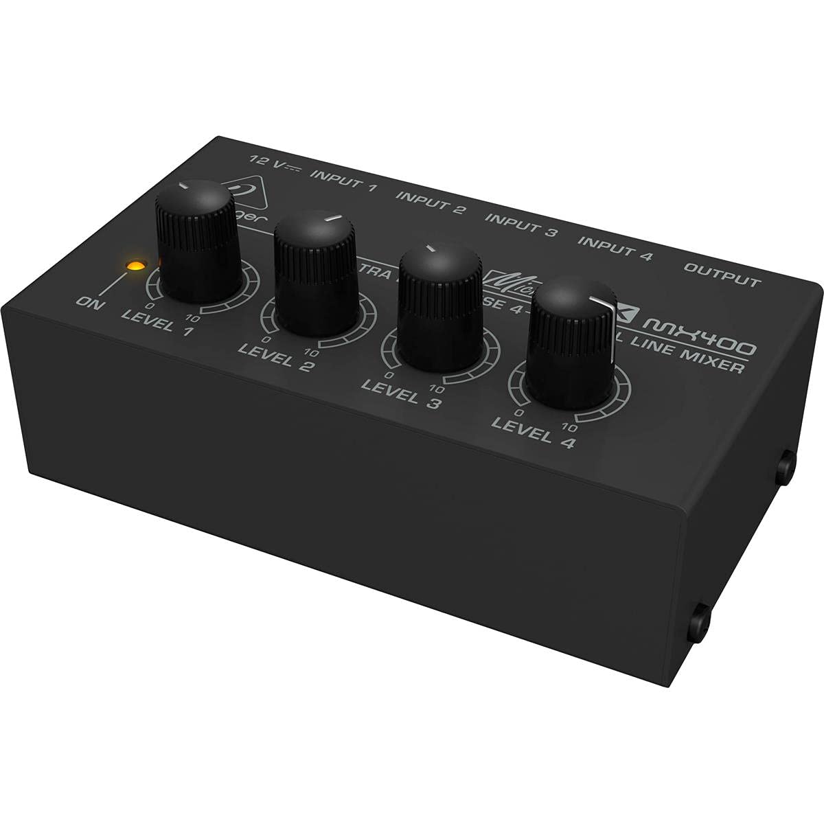 Behringer Micromix Mx400 Ultra Low Noise 4 Channel Line Mixer, 4.7 Kohms Input Impedance, Output Impedance 80 Ohms