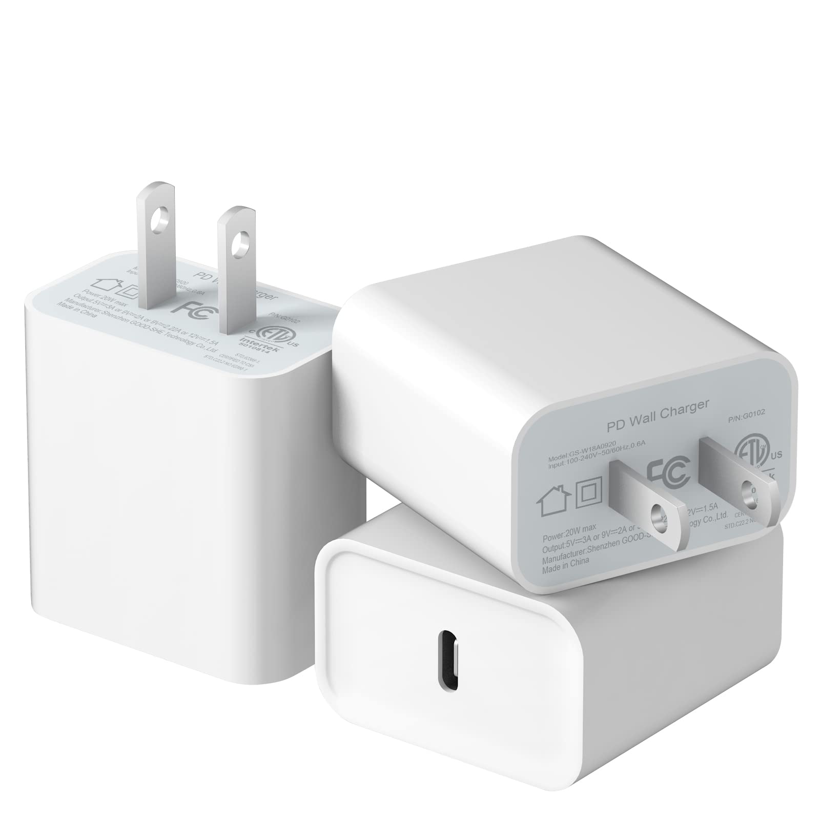 Usb C Wall Charger Block 3 Pack [Mfi Certified] Iphone 15 Charger Compatible With Iphone 15/15 Plus/15 Pro/15 Pro Max/Iphone 14/