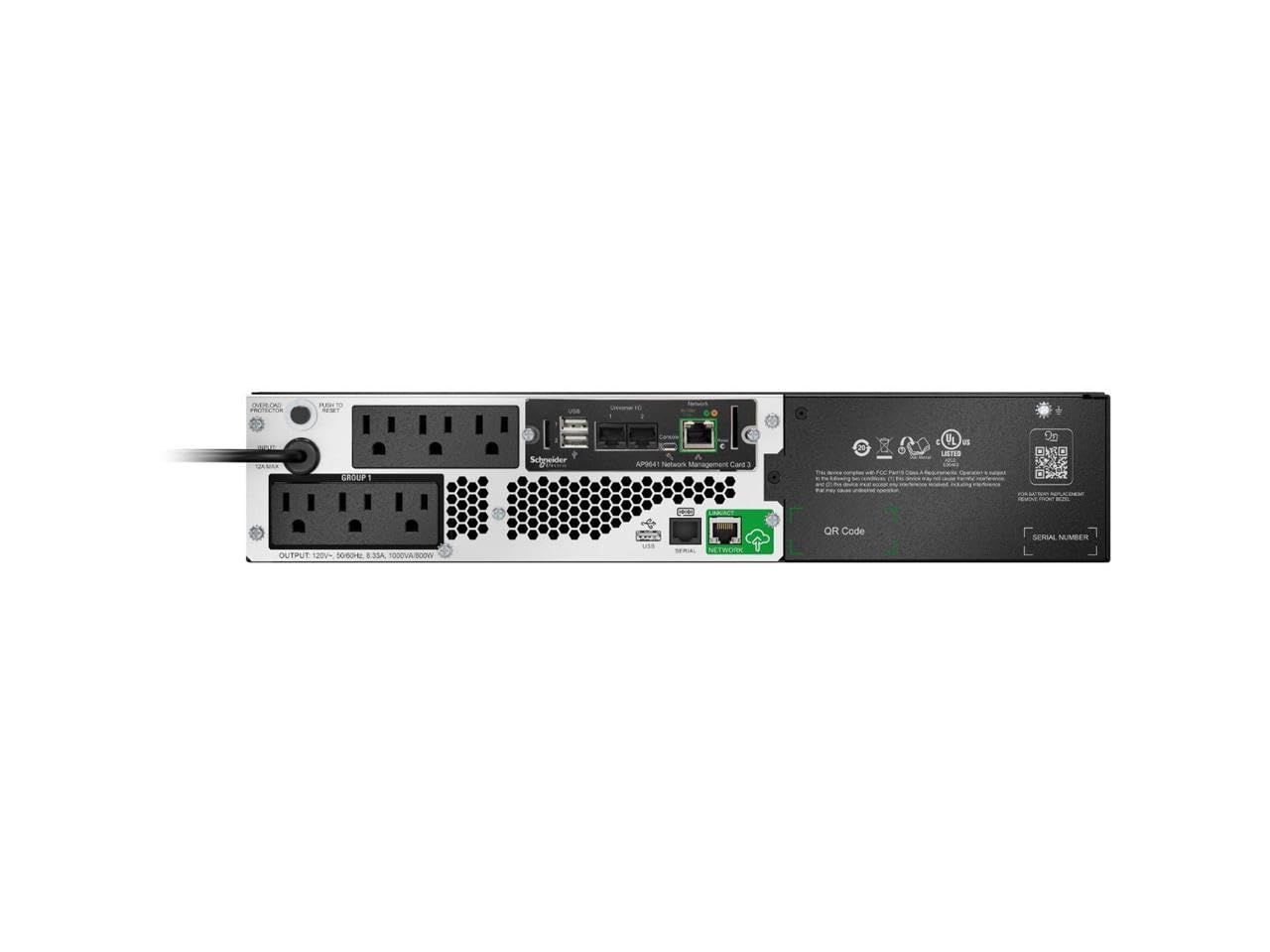 Apc Ups, 750Va Smart-Ups Lithium-Ion Ups With Smartconnect And Network Card, Smtl750Rm2Ucnc, Pure Sine Wave, Short-Depth 120V Un