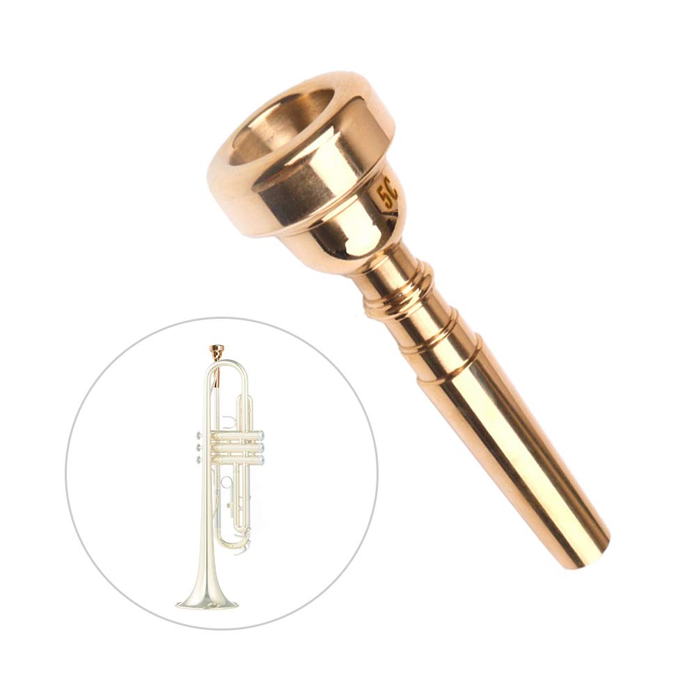 Decdeal Trumpet Mouthpiece Musical Instrument Accessories Gold Plated 5C