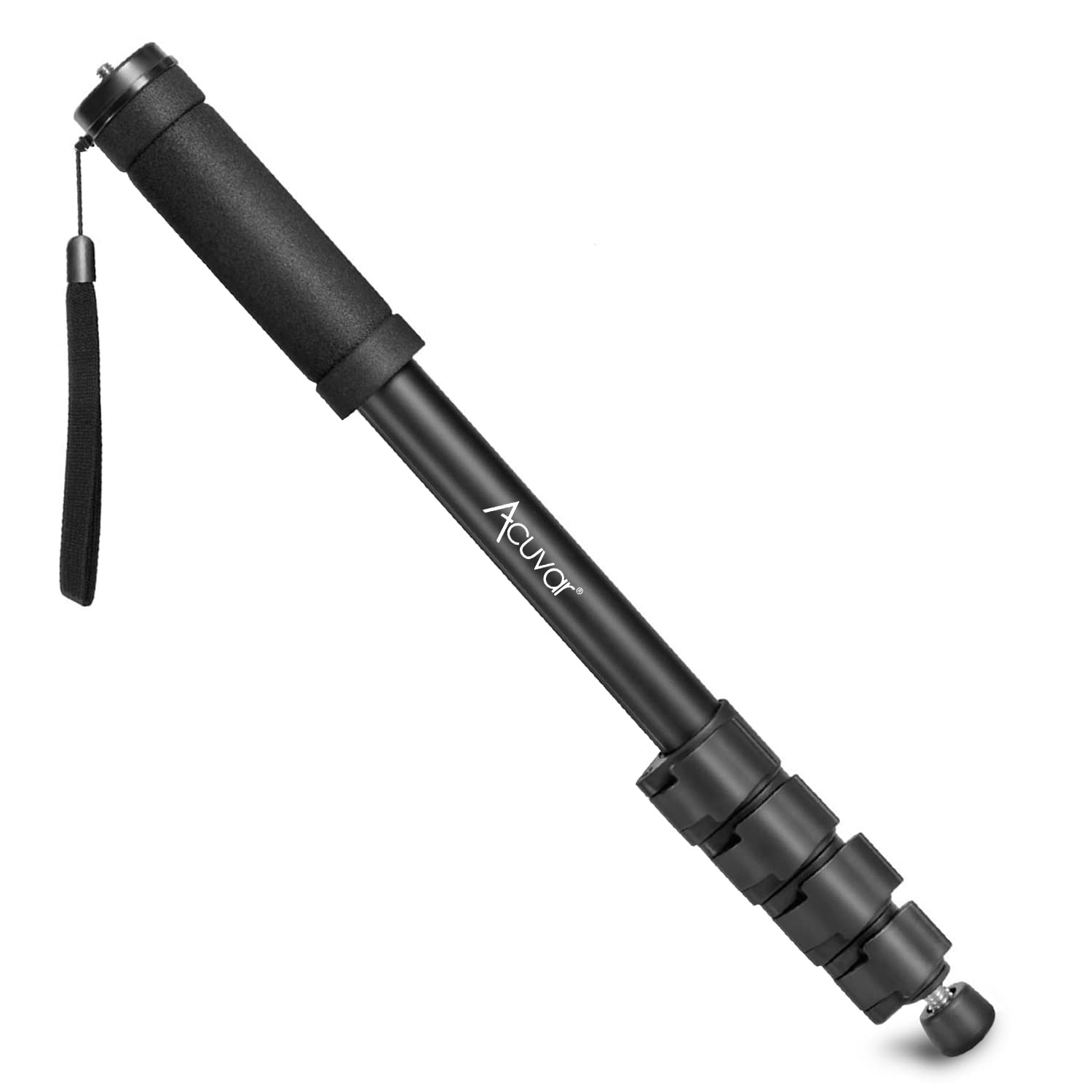 Acuvar 62 Inch Monopod with Integrated Safety Strap and 4 Section Extending Pole for All Digital Cameras, DSLR, Mirrorless, Com