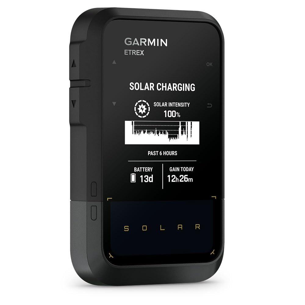 Garmin Etrex Solar, Gps Handheld Navigator, Unlimited Battery Life, Water Resistant
