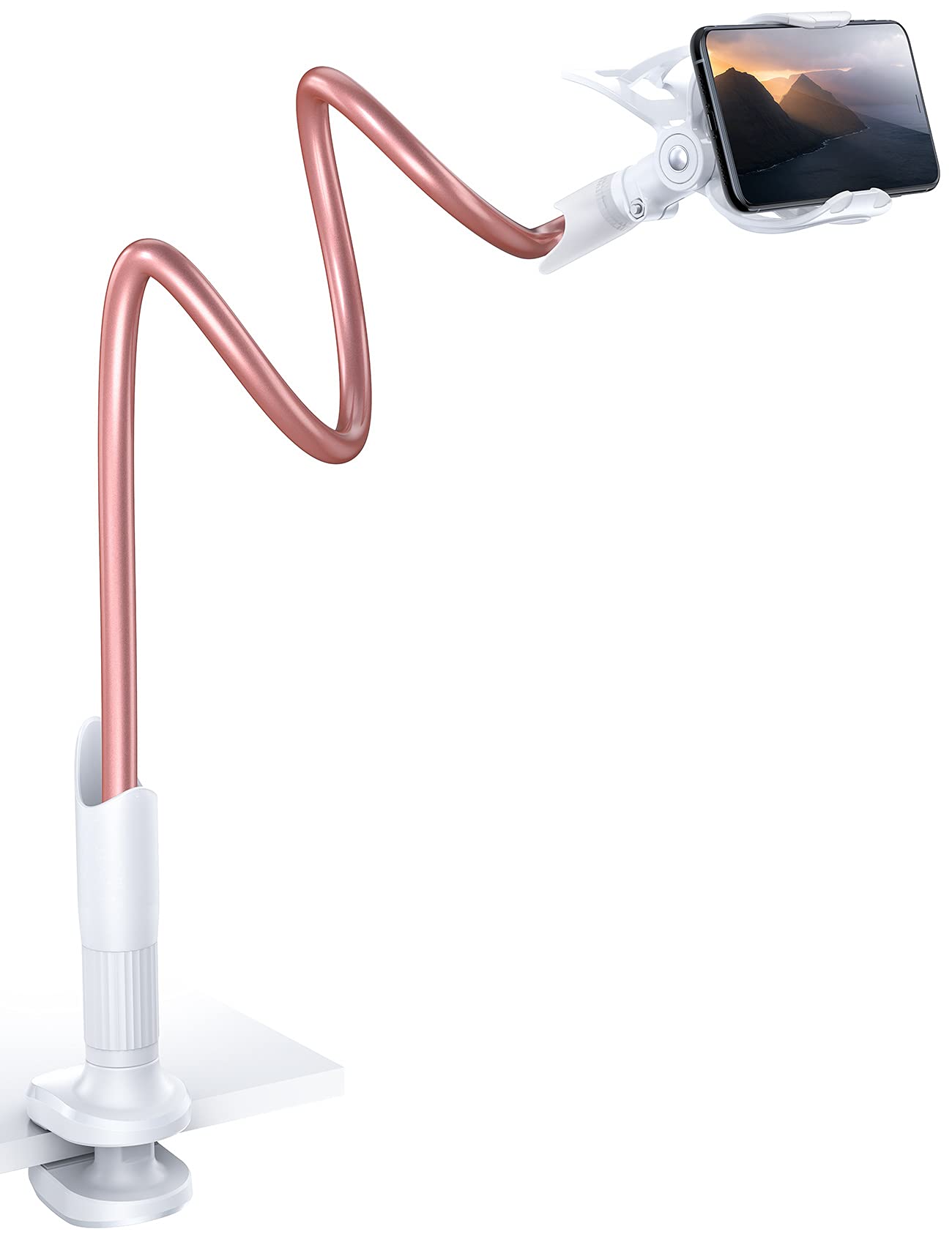 Lamicall Phone Holder Bed Gooseneck Mount   Cell Phone Clamp Clip For Desk, Flexible Lazy Long Arm Headboard Bedside, Overhead M