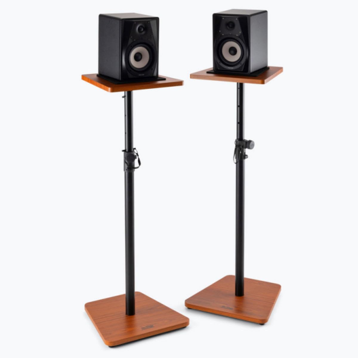 On-Stage SMS7500B Wood Studio Monitor Stands, Black, Pair - Durable Design for Optimal Sound Positioning