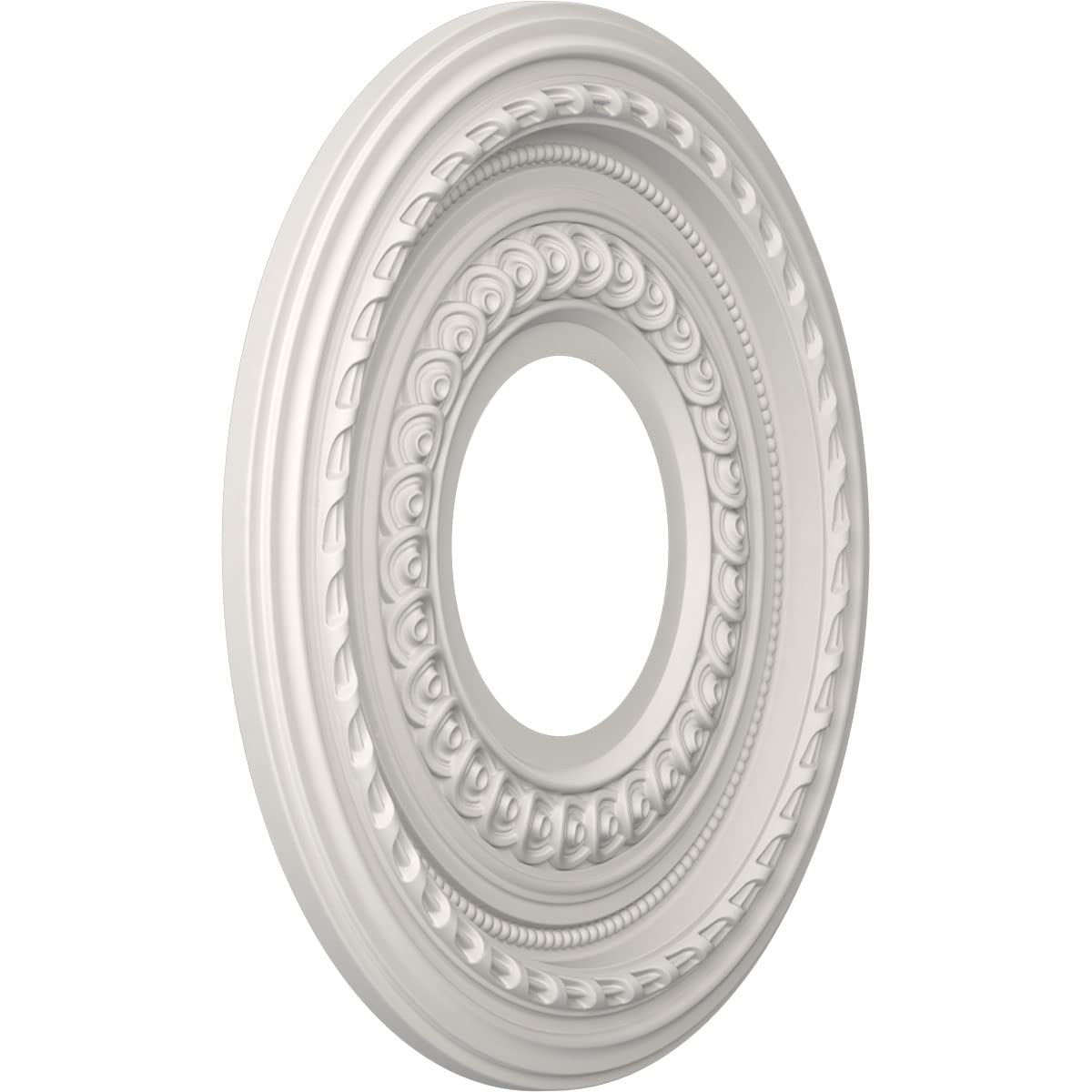 Ekena Millwork Cmp10Cogbw Cole Thermoformed Pvc Ceiling Medallion (Fits Canopies Up To 4 1/4), 10Od X 3 1/2Id X 3/4P, Ultracover