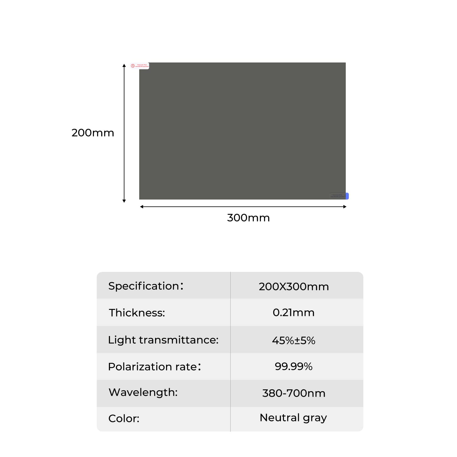 K&F Concept Linear Polarizing Film (2 Pieces) A4 Polarized Film Sheets Optical 20X30Cm For Screen Educational Physics