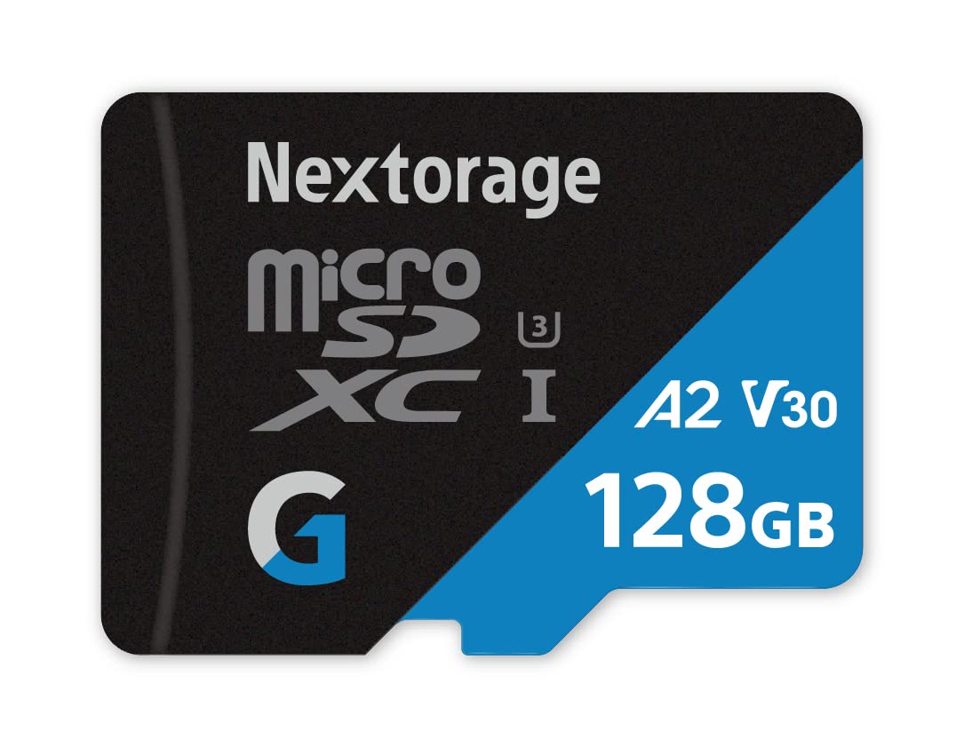 Nextorage Japan 128Gb A2 V30 Cl10 Micro Sd Card, Microsdxc Memory Card For Nintendo Switch, Steam Deck, Smartphones, Gaming, Go Pro, 4K Video, Uhs I U3, Up To 100Mb/S, With Adapter (G Series)