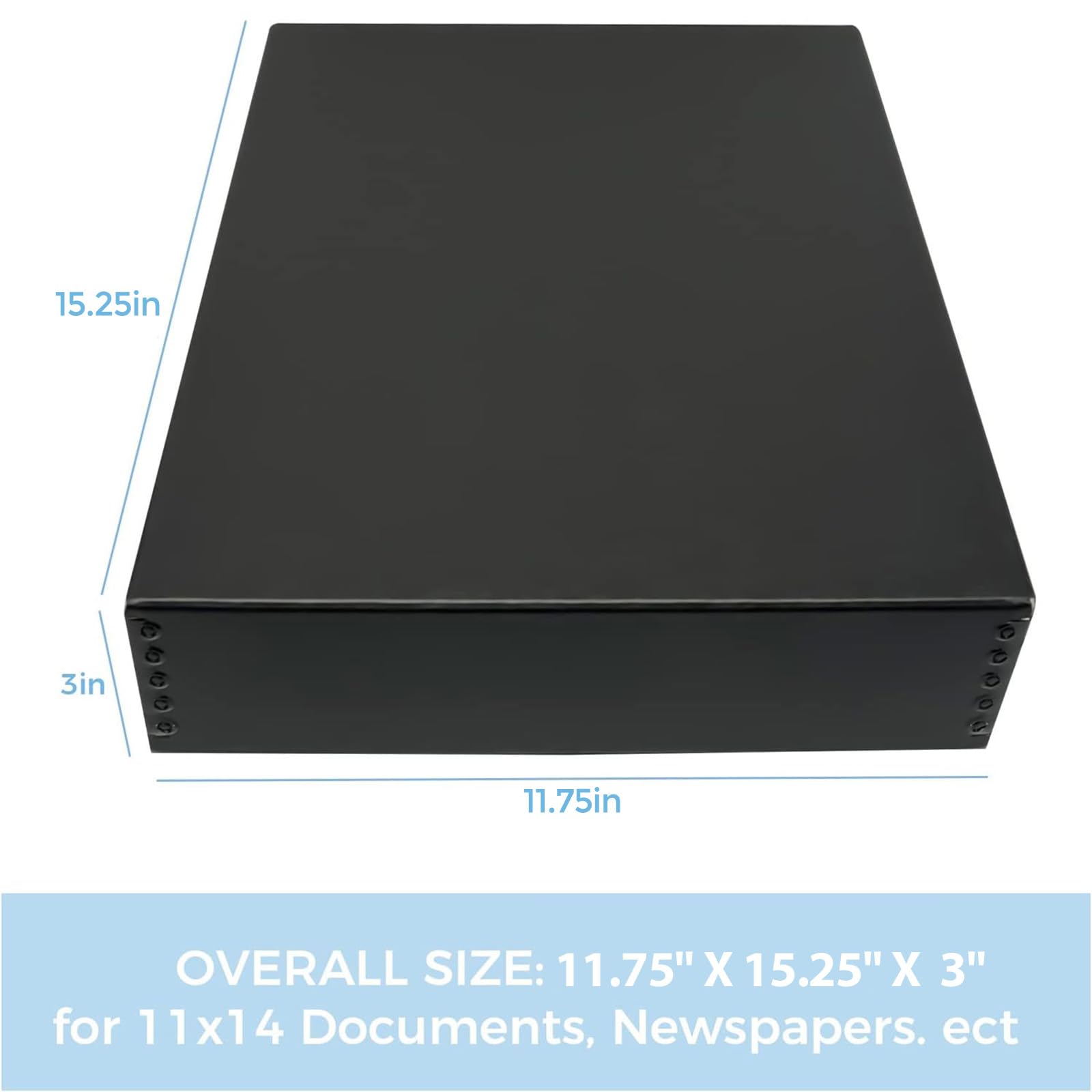 Lineco, 11X14 Black Museum Archival Storage Box, Drop Front Design, 11.75X15.25X3 In, Acid Free With Metal Edge, Preserves Picture Longevity, Organize Photos Documents, Crafts, Diy, 2 Pack