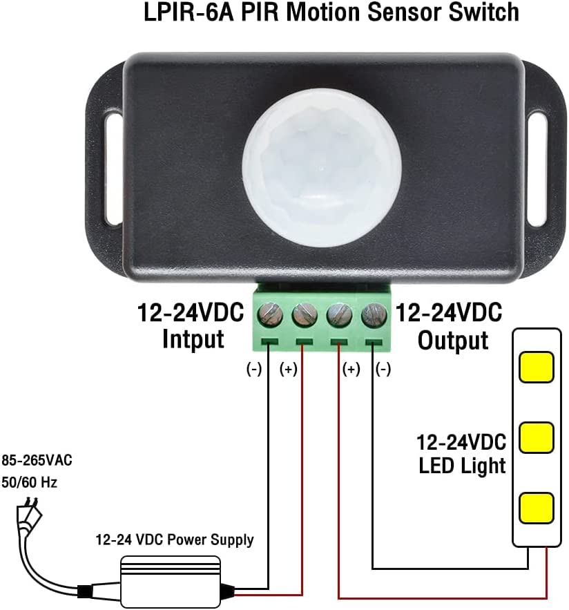 3 Pack Pir Motion Sensor,Aideepen Dc 12V Pir Motion Sensor 8A Body Motion Sensor Pir Switch Automatic With Motion Sensor Black