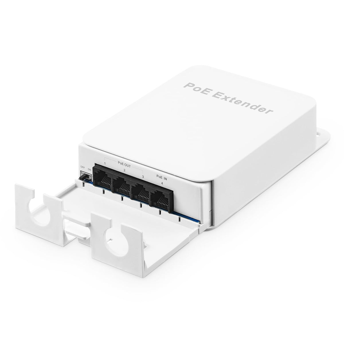 Outdoor Poe Passthrough Switch, 1 Poe In 3 Poe Out Extender, Ieee802.3Af/At Poe Powered, 100Mbps Ethernet, Wall Mount Waterproof