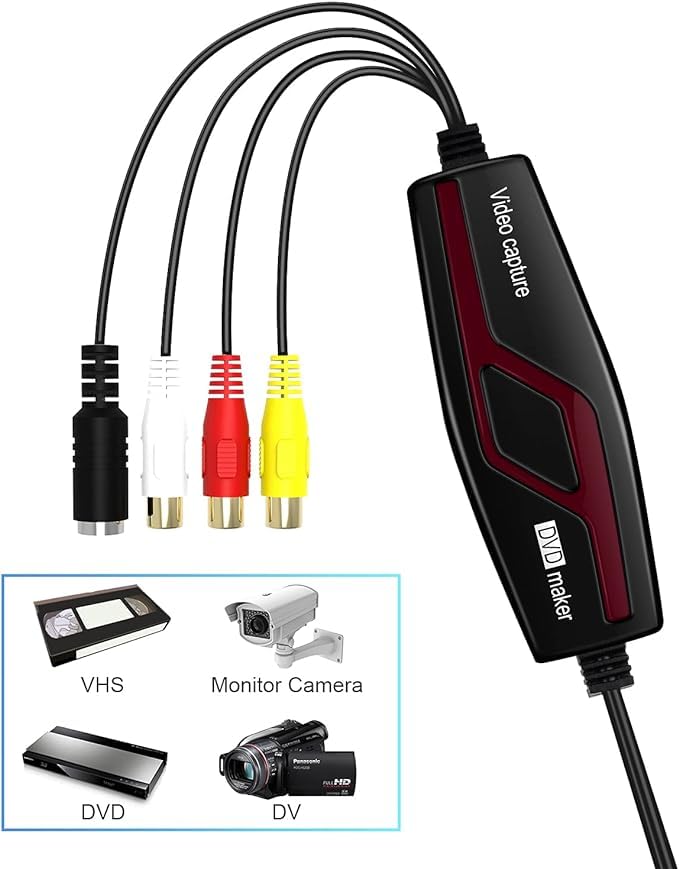 Video Capture Card Usb 2.0, Rca To Usb Video Capture Device, Digital Video Converter Grabber To Save Digital Files For Your Mac