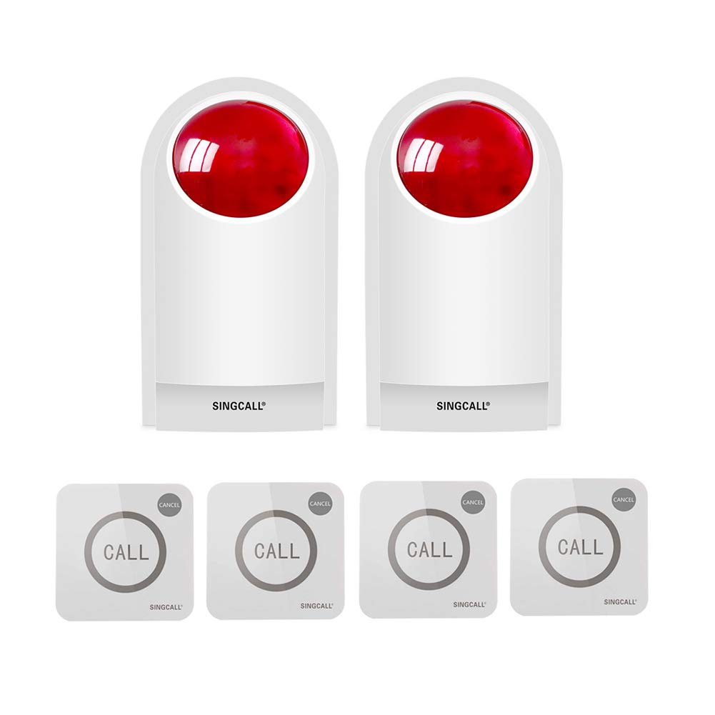 Strobe Siren Panic Alarm Button Siren Alarm With Light For Home Caring Loud Outdoor Sos Alert System 2 Red Flashing Siren And 4 