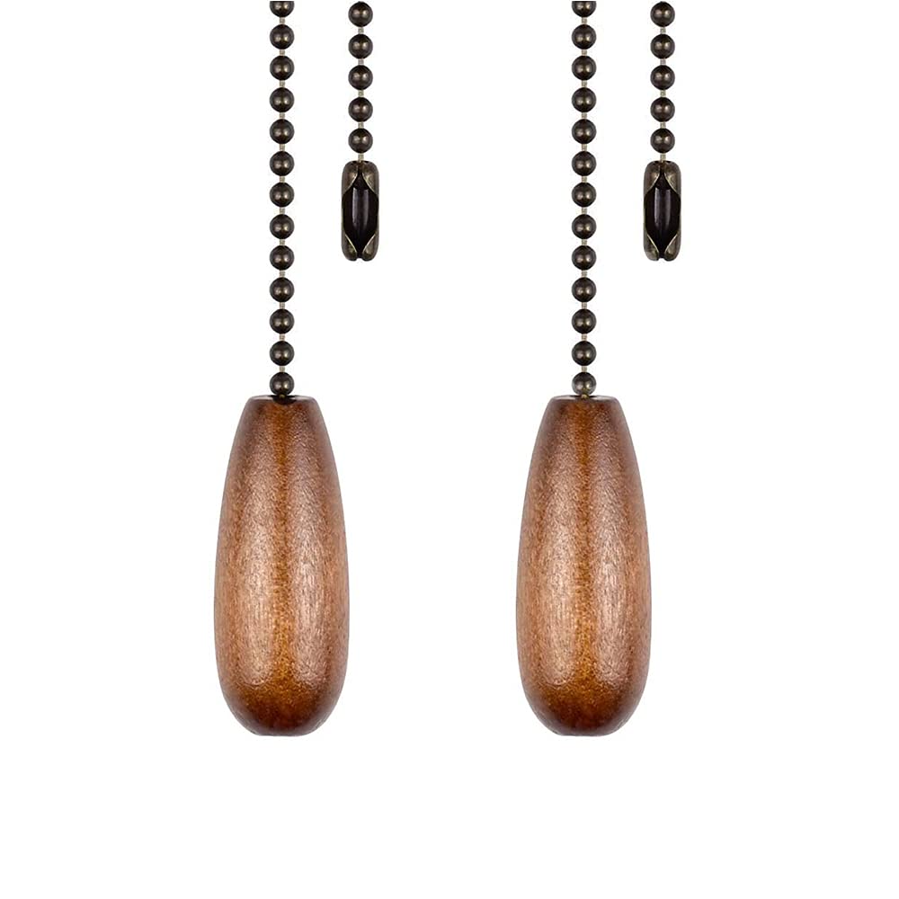 Dotlite Ceiling Fan Pull Chain Extender, 2Pcs Wooden Decorative Pendant Extension Chains, 12 Inches Lighting & Fan Beaded Ball F