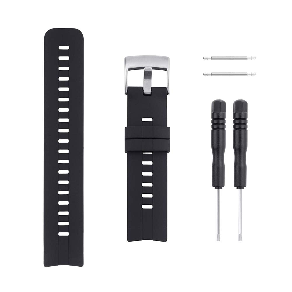 Sencato Watch Bands Compatible With Suunto Spartan Sport Hr, Classic Soft Rubber Replacement Wrist Strap For Suunto Spartan Spor