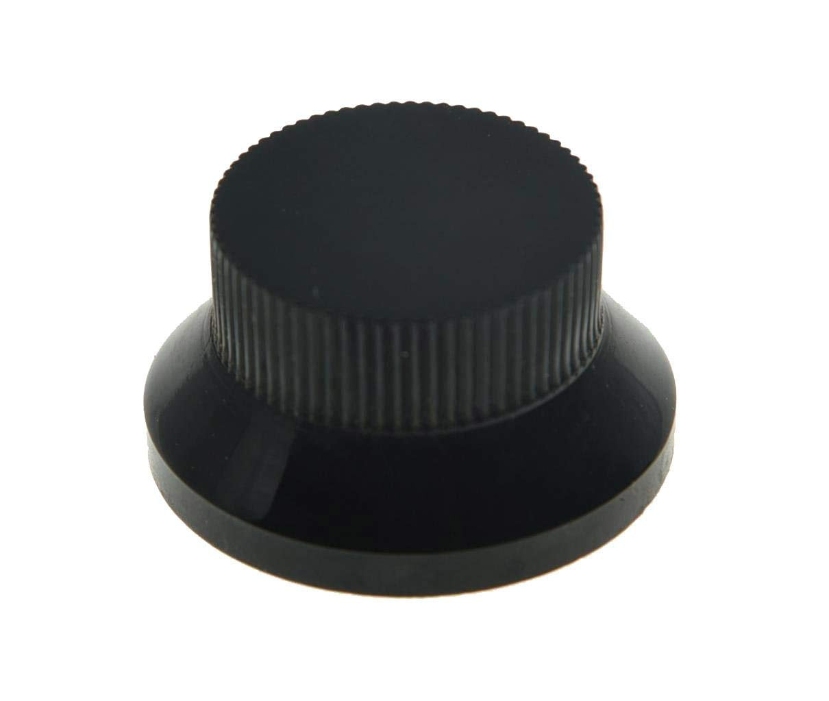 Kaish 2Pcs Black Metal Bell Knobs Push On Guitar Bass Top Hat Knob For 5.8Mm Split Shafts