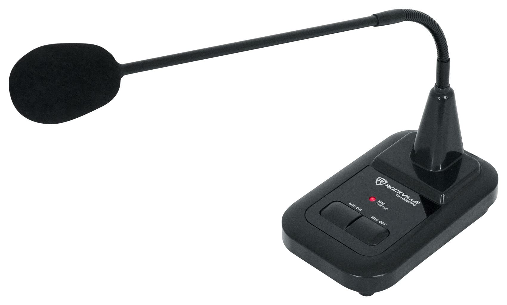 Rockville Ch-Mic70 Push To Talk Commercial Gooseneck Paging Microphone W/Chimes