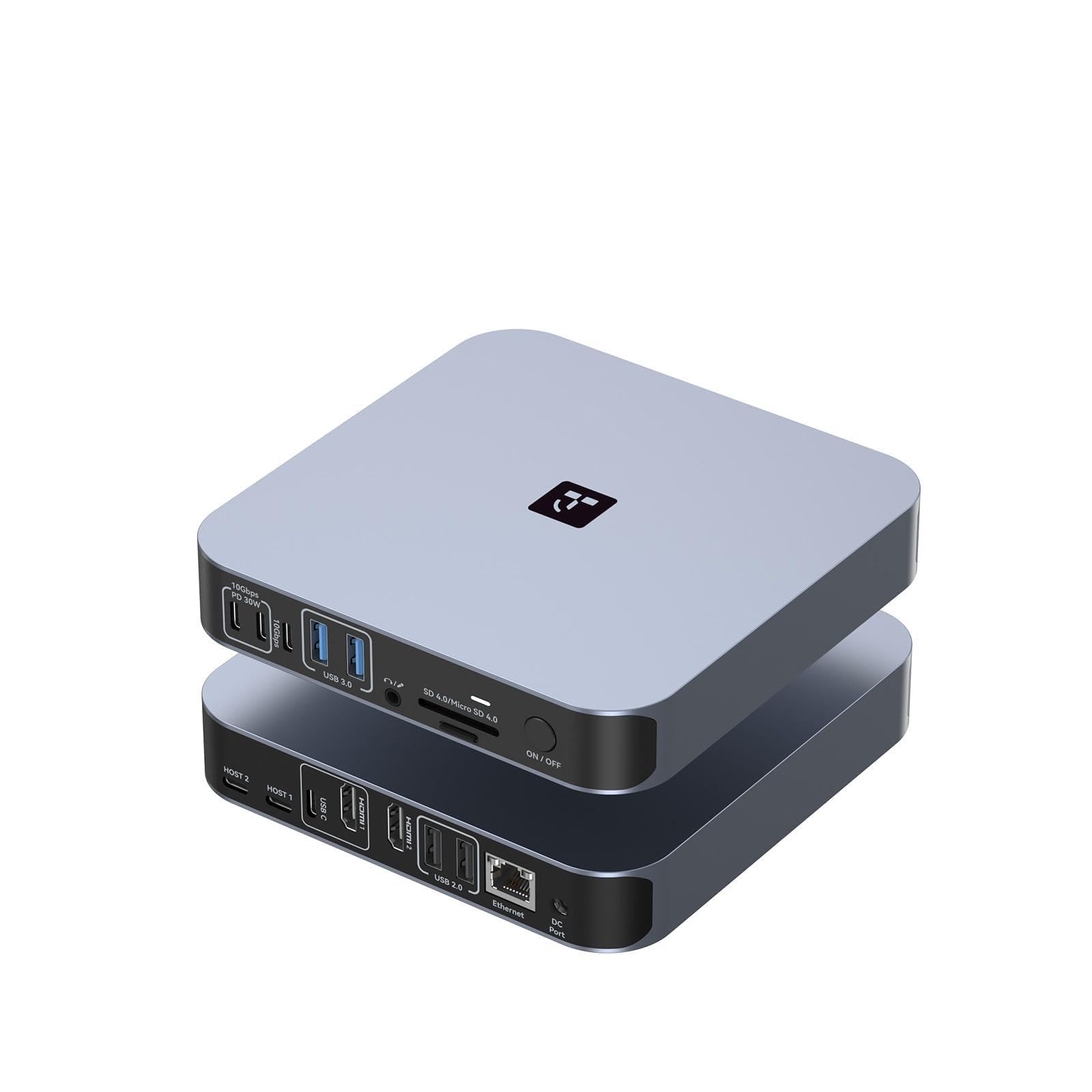 TobenONE 18-in-2 Docking Station Dual Monitor for MacBook Pro/Air M5/M4 Pro/Max, Plug and Play, Mac Docking Station with 4K@60Hz