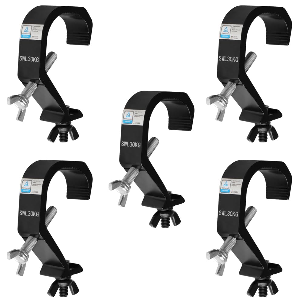 Heneng 5 Pcs Truss Clamp Stage Lights Hook Fits Pipe Od 1.18 '' 2 '', Max Load 66 Lb, Tuv Certified