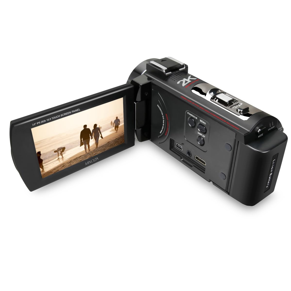 Minolta 2K Ultra Hd Camcorder With Infrared Night Vision Mn2K10Nv, Black
