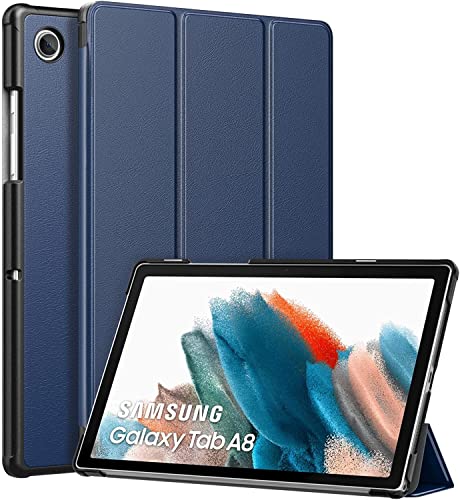 Proelite Trifold Flip Case Cover For Samsung Galaxy Tab A8 10.5Inch SmX200/ SmX205/ SmX207 2021, Dark Blue