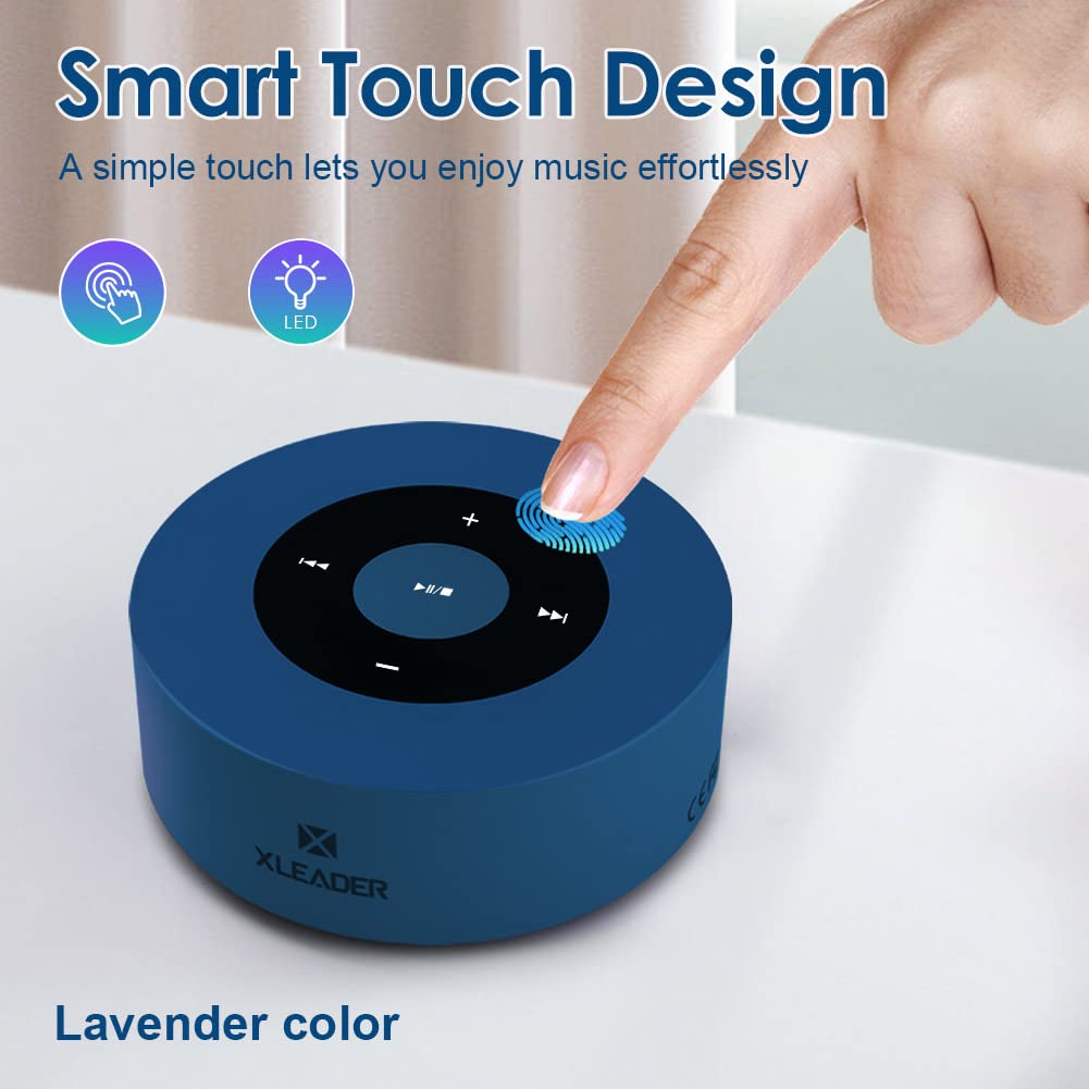 Xleader Travel Case Packed, Upgraded, Bluetooth Speaker, Led Touch Design, Custom Bass Radiator, Mini Speaker, Mic/Tf Card/Aux,