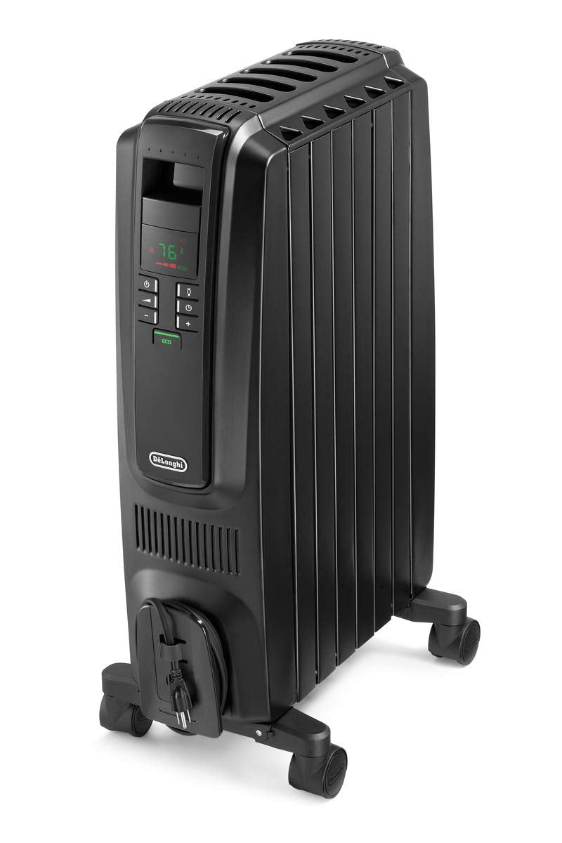 Delonghi Dragon Digital Oil Filled Radiator Heater, 1500W Electric Space Heater For Indoor Use, Programmable Timer, Energy Savin