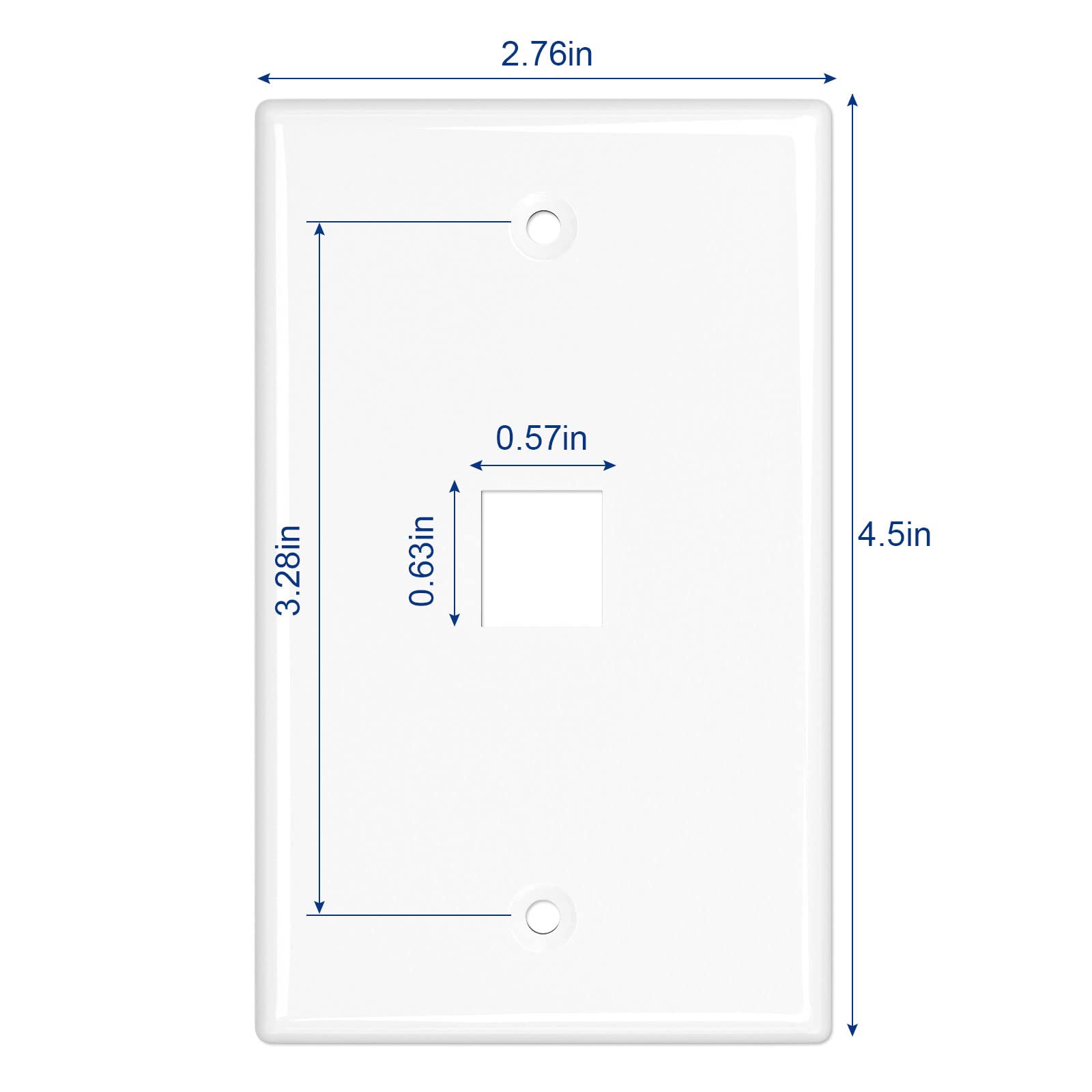 Iwillink 1 Port Keystone Jack Wall Plate 10 Pack, Low Profile Ethernet Wall Plate Single Gang Wall Plates For Keystone Jack, Whi