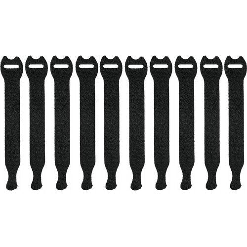 Pearstone 0.5 X 6'' Touch Fastener Straps (Black, 10-Pack)