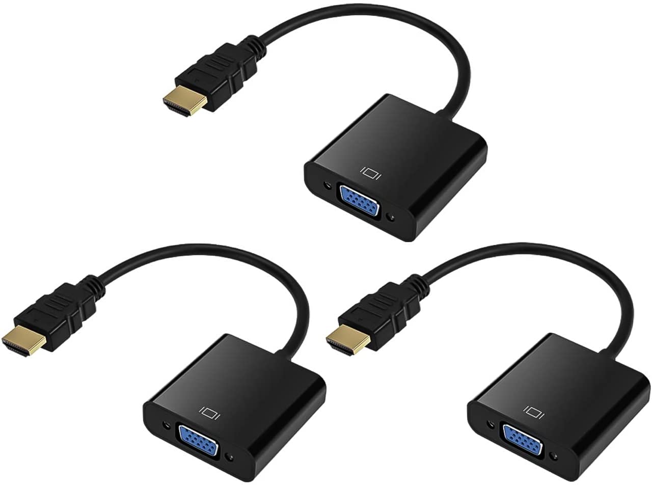 Qingler Hdmi To Vga, Gold Plated Hdmi To Vga Adapter (Male To Female) For Computer, Desktop, Laptop, Pc, Monitor, Projector, Hdt