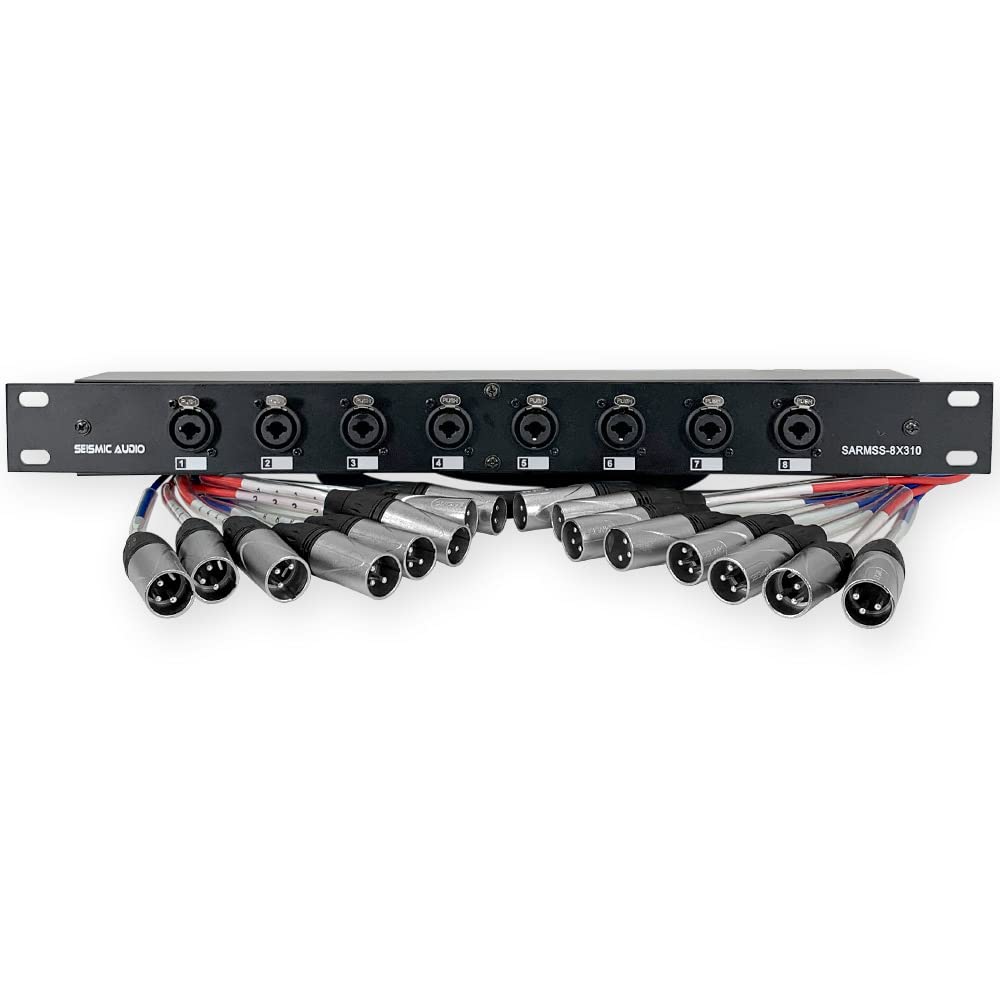Seismic Audio Sarmss 8X310 8 Channel Xlr Trs Combo Splitter Snake Cable   3' And 10' Xlr Trunks