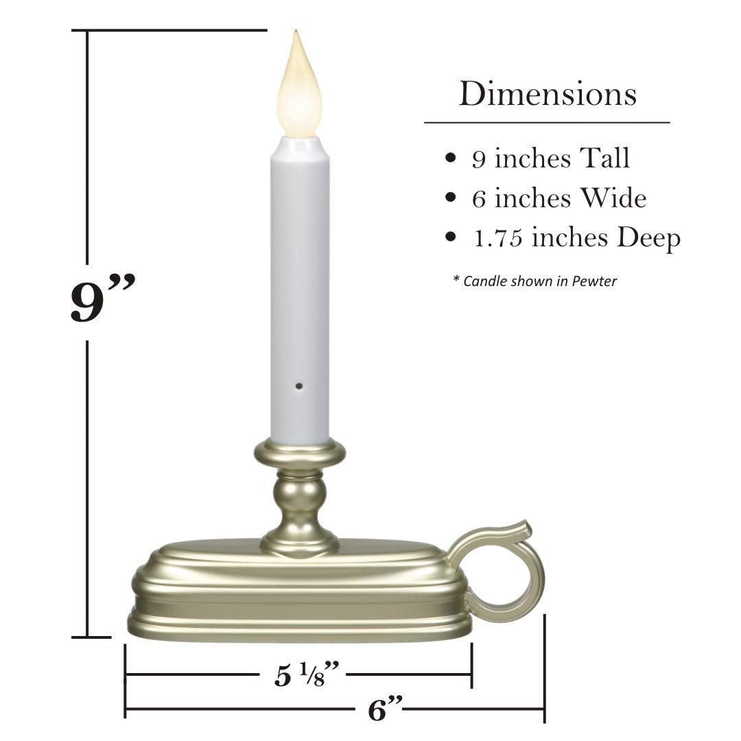 Xodus Innovations Fpc1525P 6 Battery Operated Led Window Candle With New Hot Spot Technology And Dusk To Dawn Light Sensor, Plastic Silver/Pewter Base (Pack Of 6)