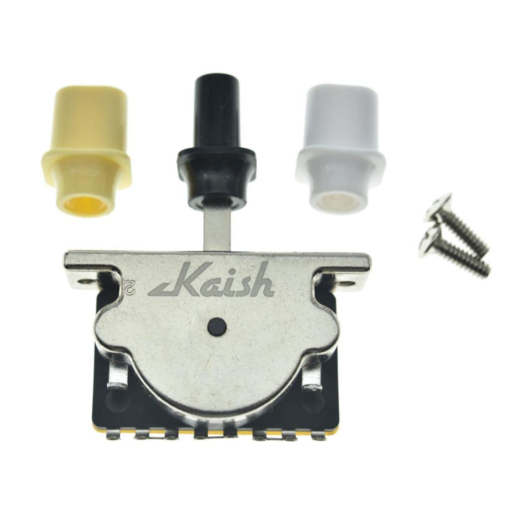 Heavy Duty 3 Way Guitar Pickup Lever Switch Pickup Selector Switch for Strat Tele with 3x Plastic Top Hat Tips