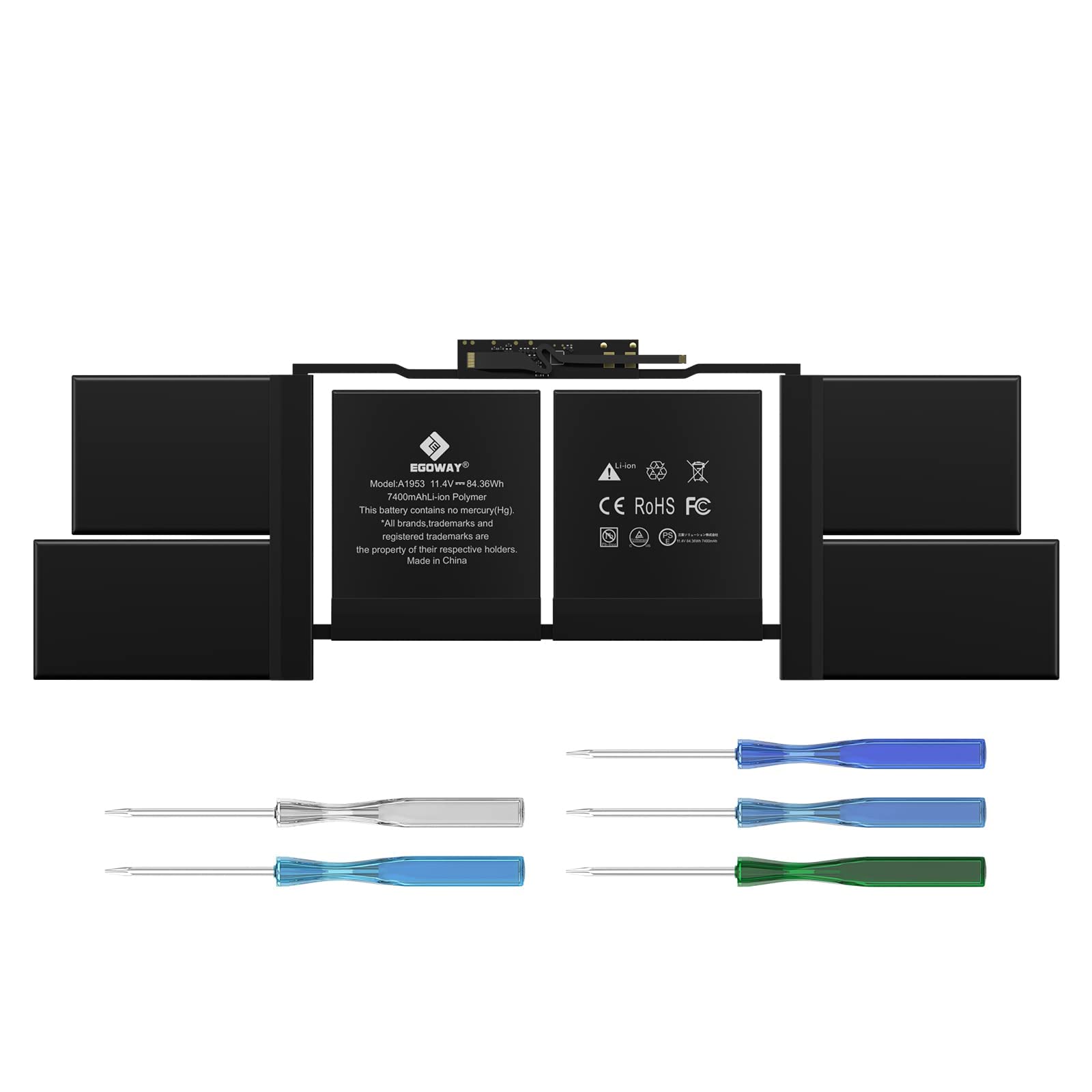 A1990 Laptop Battery, Egoway A1953 Replacement For Macbook Pro 15 Inch Touch Bar A1990 (Mid 2018, 2019), Emc 3215 3359