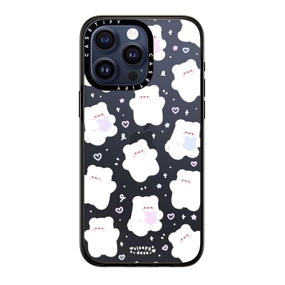 Casetify Compact Case For Iphone 15 Pro Max [2X Military Grade Drop Tested / 4Ft Drop Protection]   Mochi Doodles   Clear Black